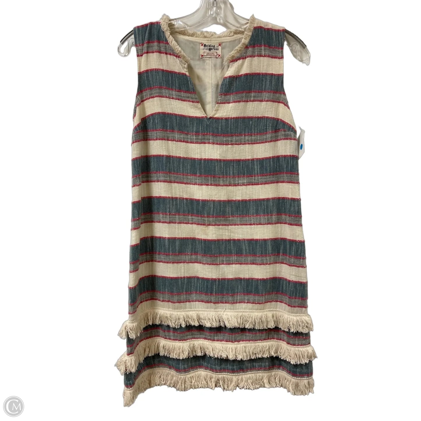 Dress Casual Midi By Holding Horses In Blue & Cream, Size: Xs