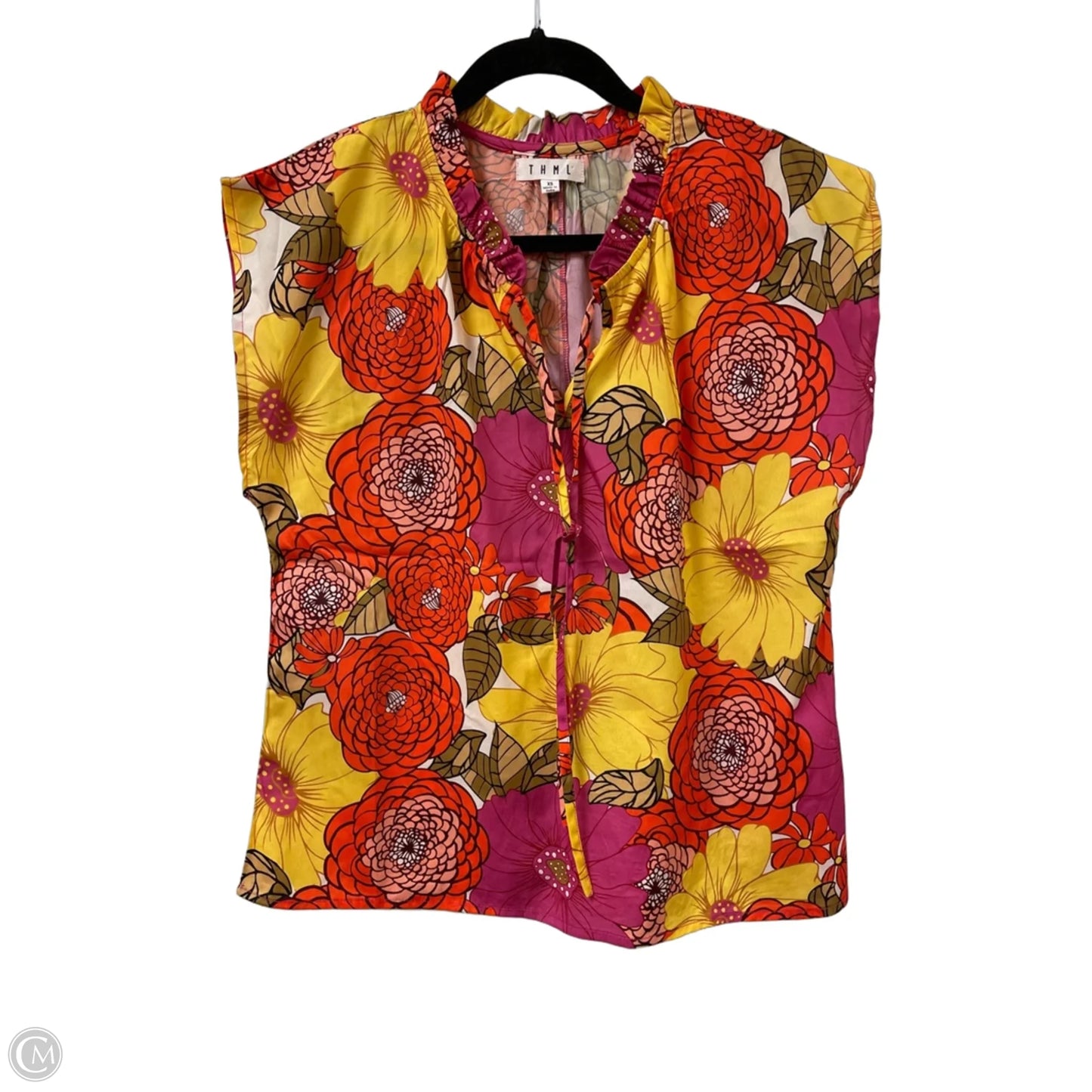 Top Short Sleeve By Thml In Floral Print, Size: Xs