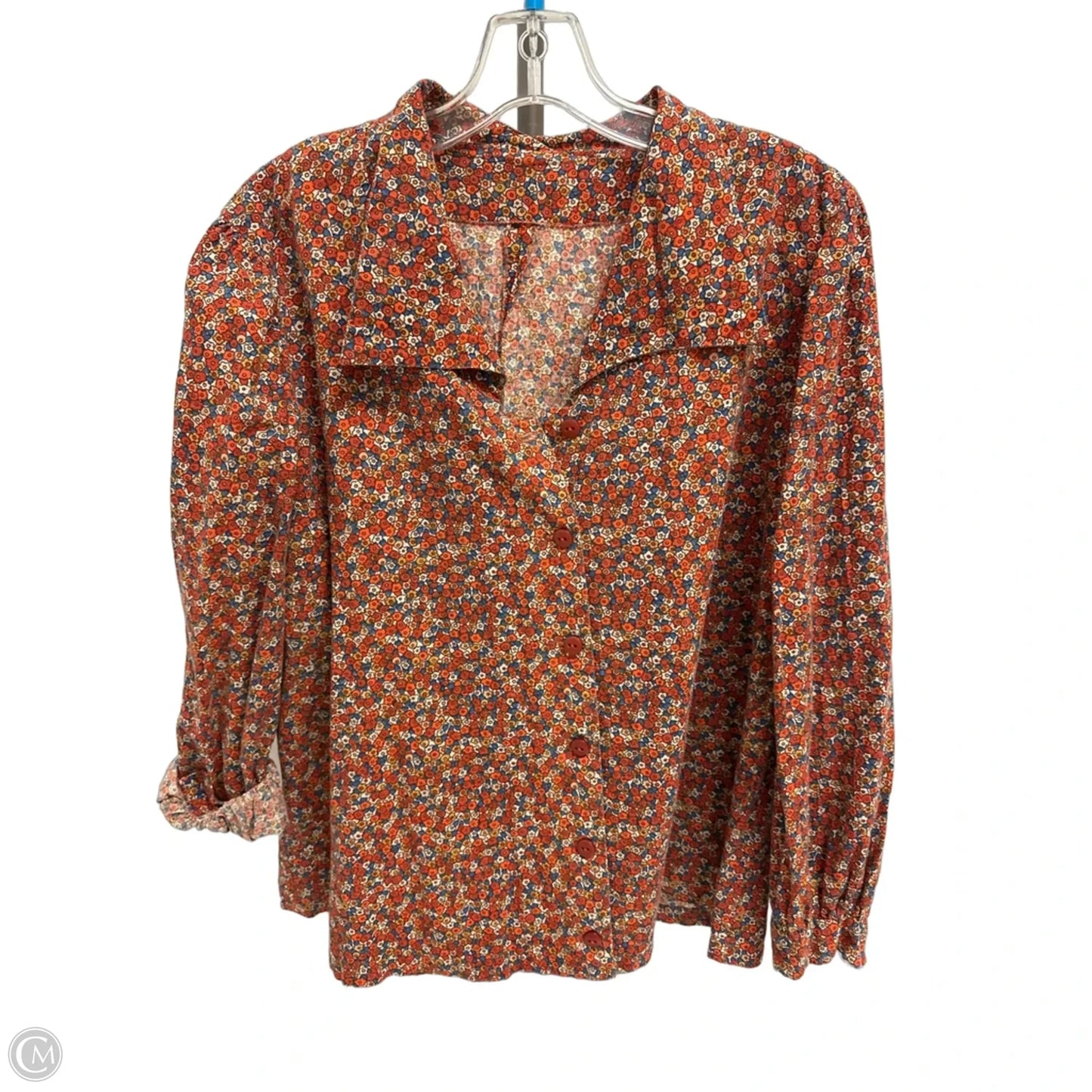 Blouse Long Sleeve By Clothes Mentor In Orange, Size: M