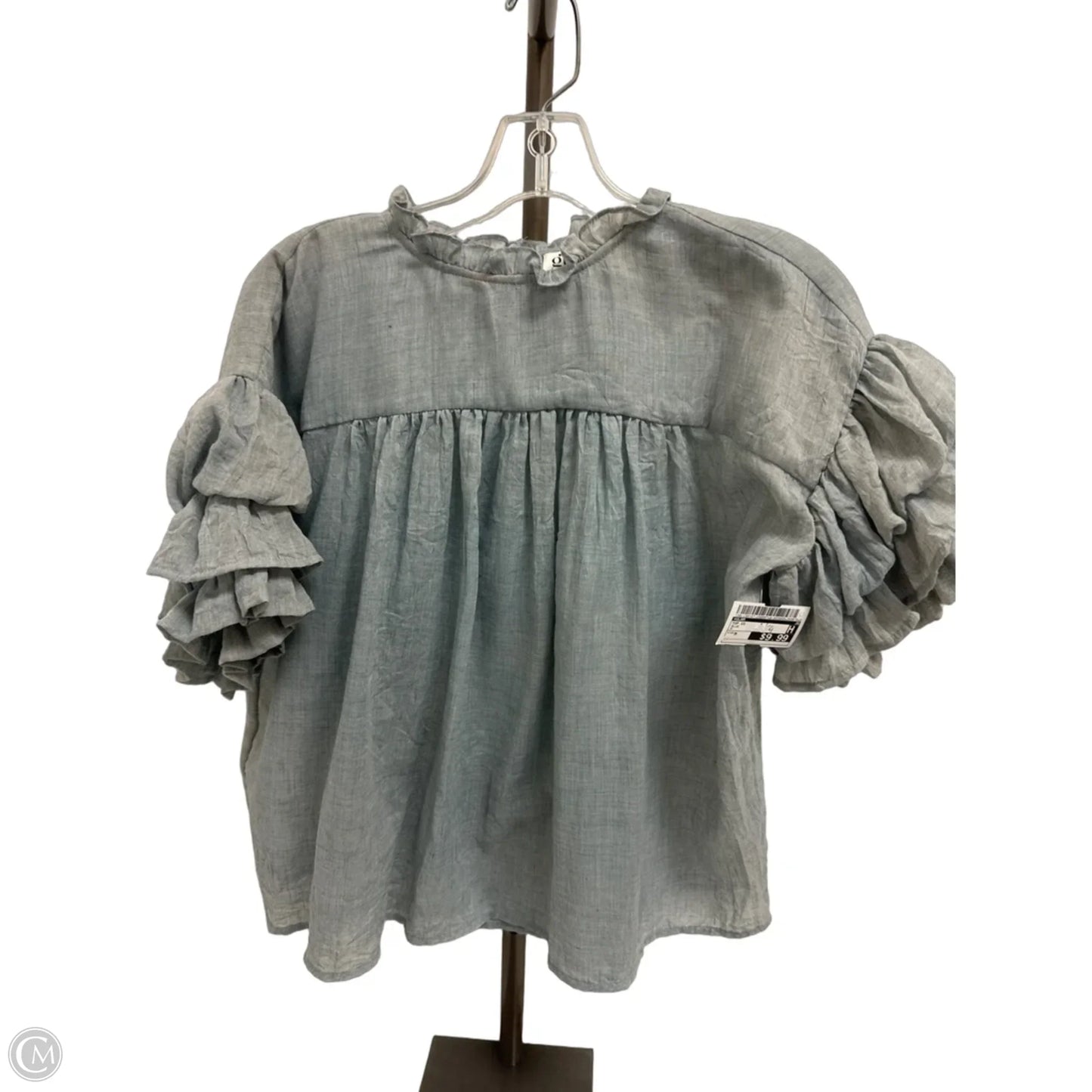 Top Short Sleeve By Glam In Blue, Size: M