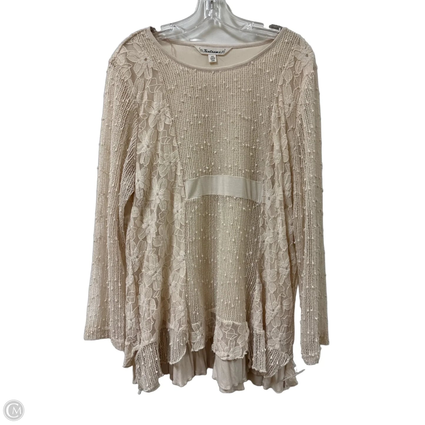 Tunic Long Sleeve By Clothes Mentor In Cream, Size: 1x