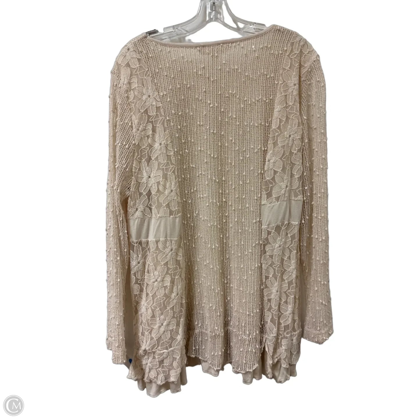 Tunic Long Sleeve By Clothes Mentor In Cream, Size: 1x