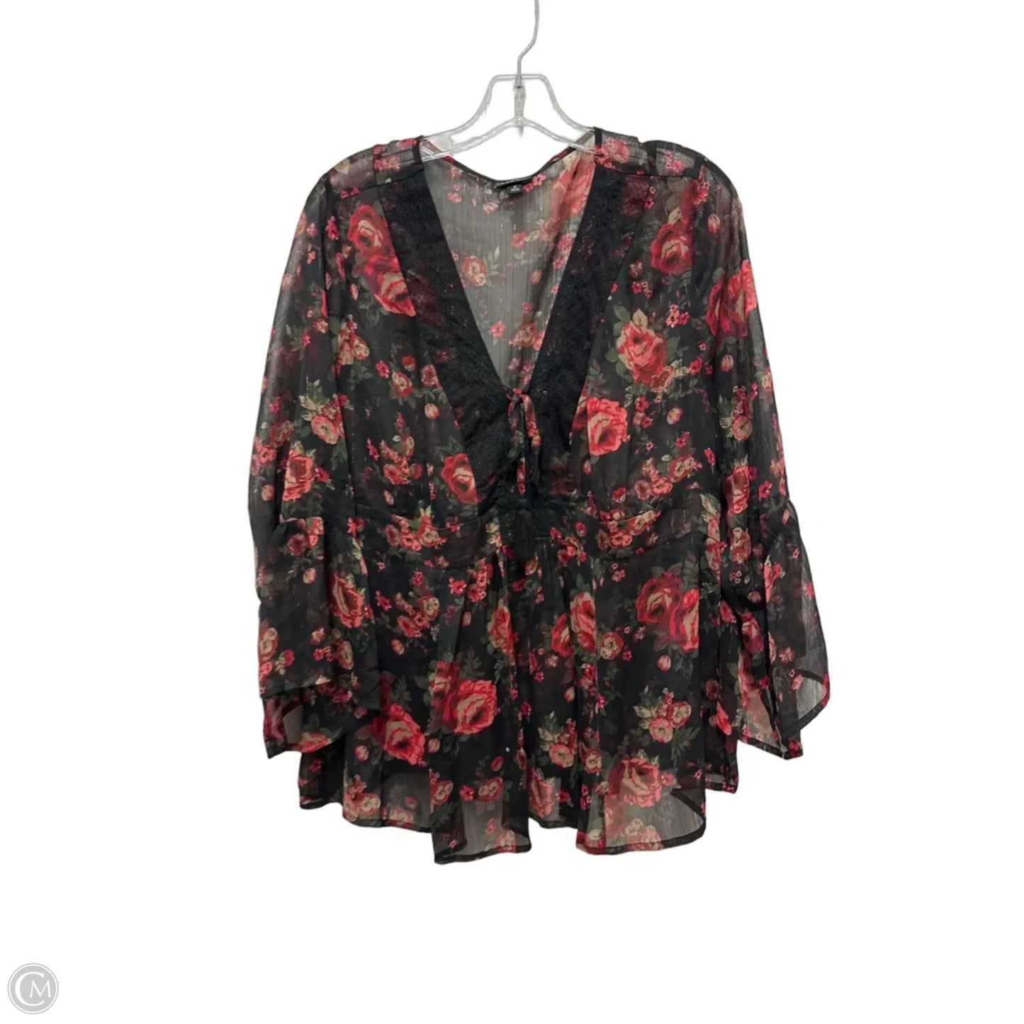 Top Long Sleeve By Torrid In Floral Print, Size: Xl
