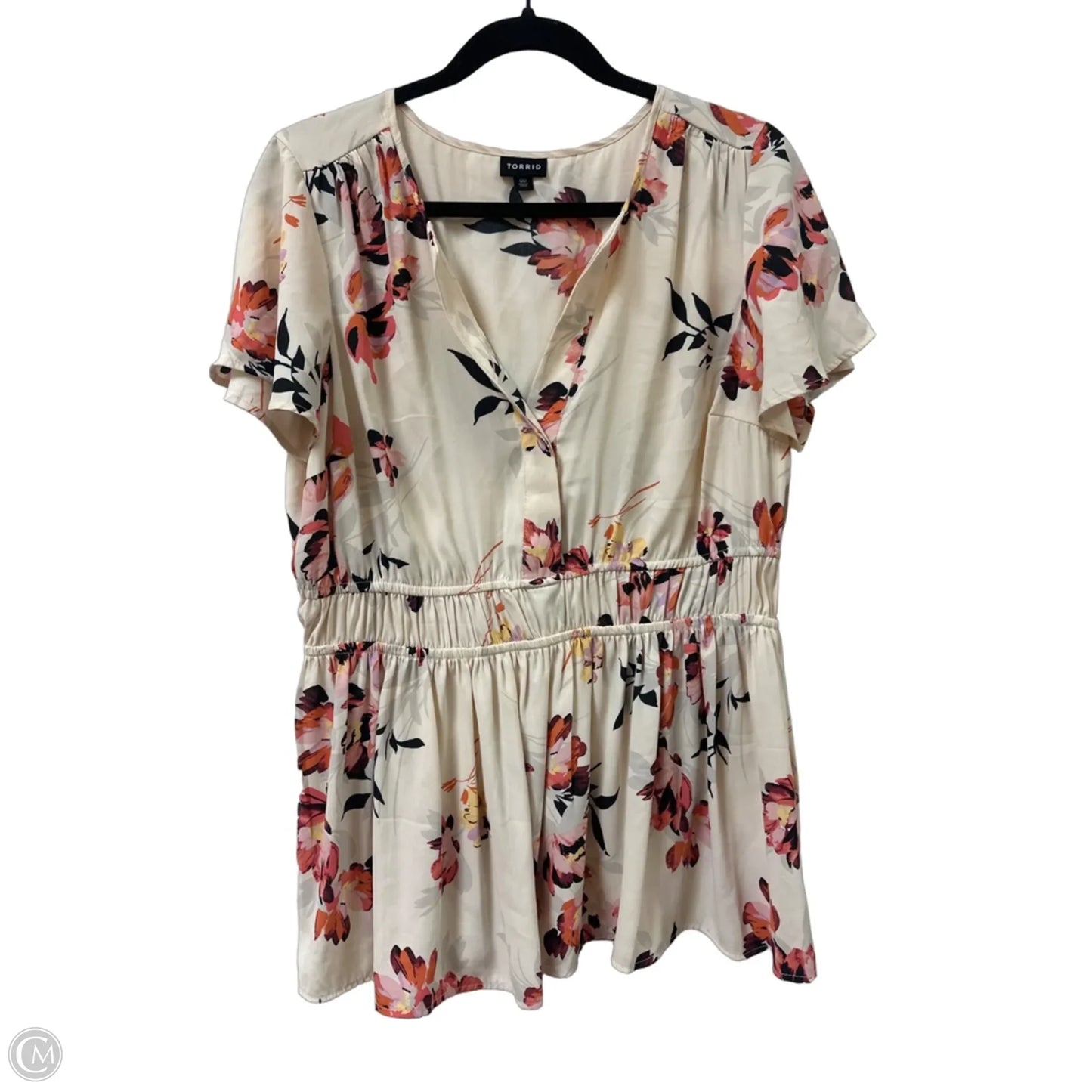 Top Short Sleeve By Torrid In Floral Print, Size: L