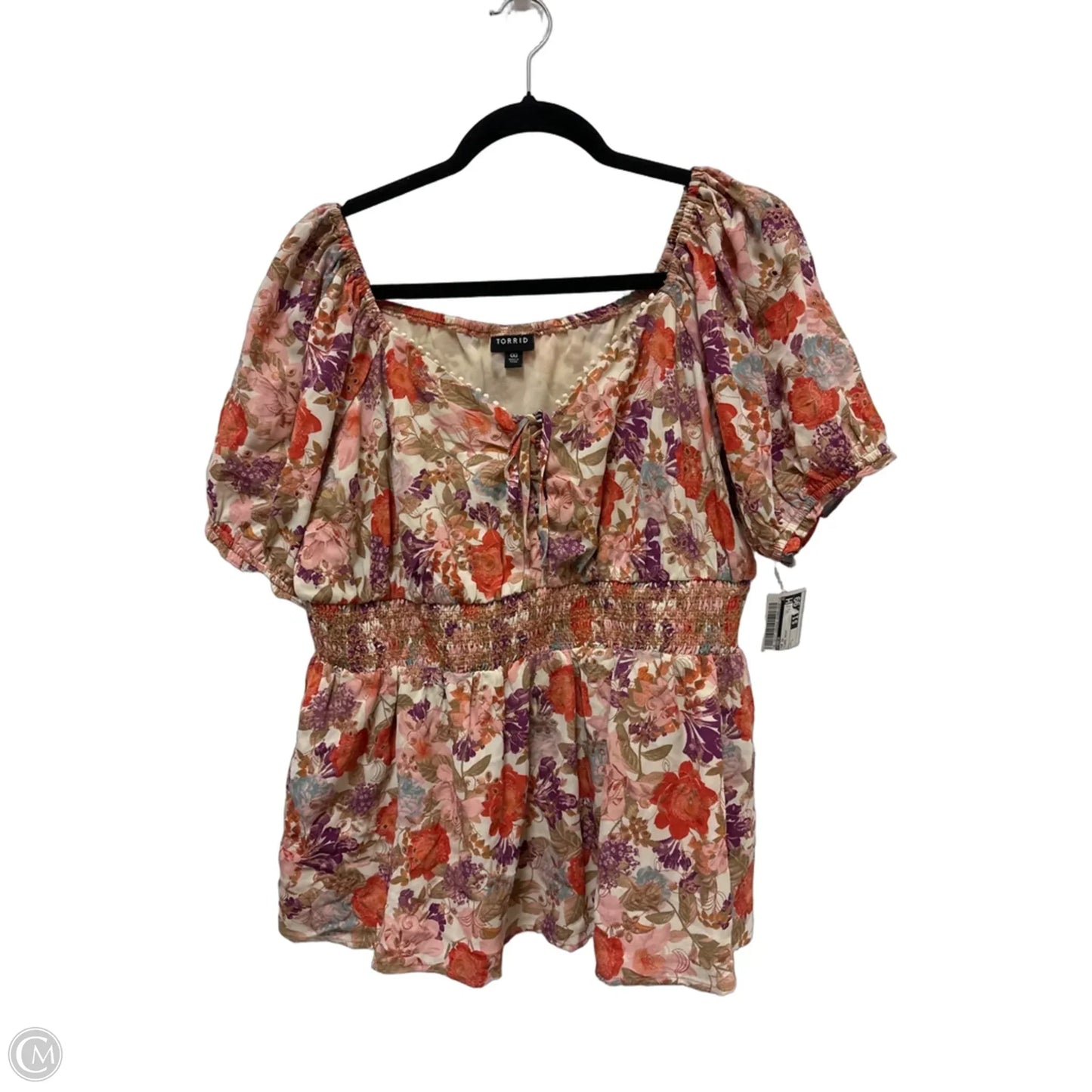 Top Short Sleeve By Torrid In Floral Print, Size: L