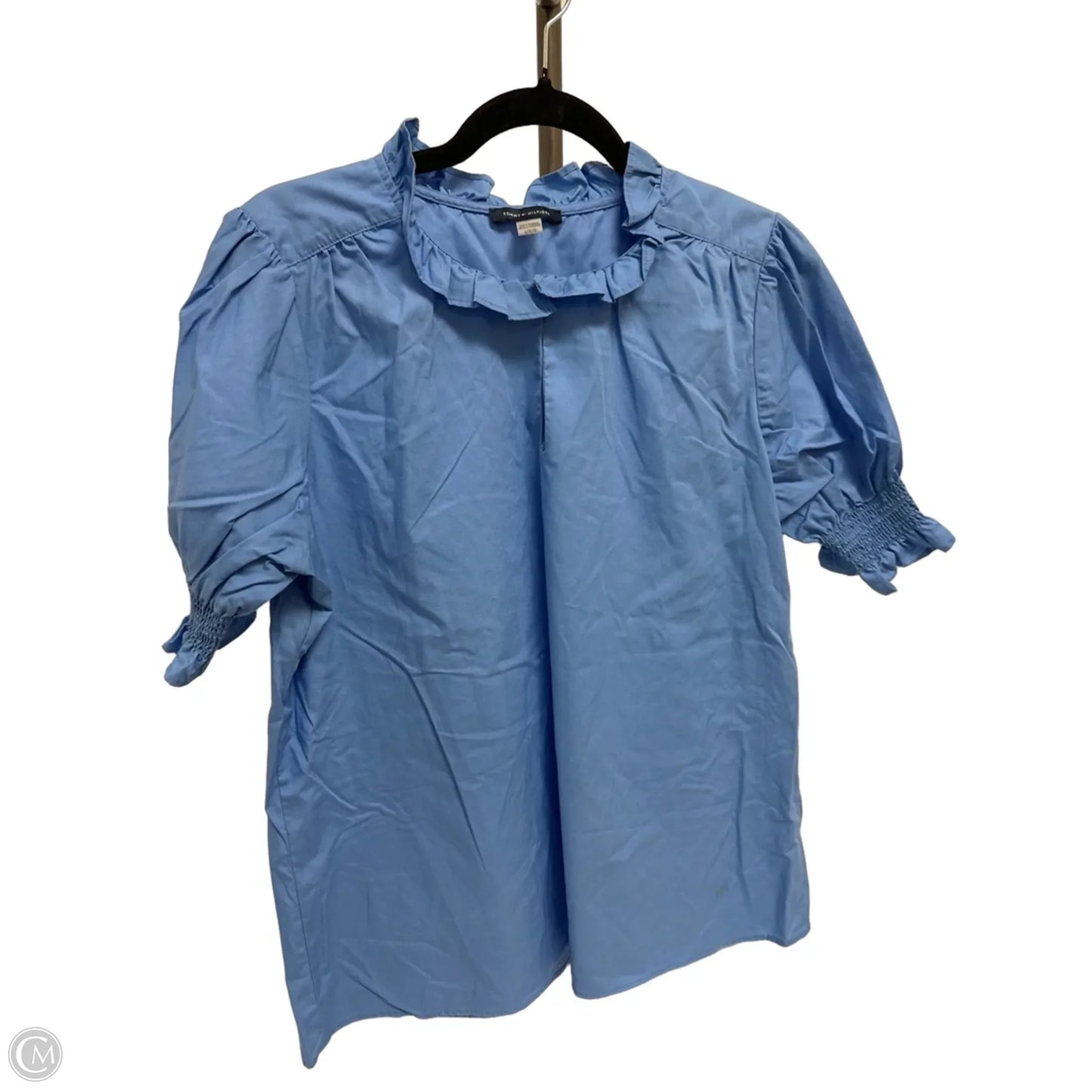 Top Short Sleeve By Tommy Hilfiger In Blue, Size: L