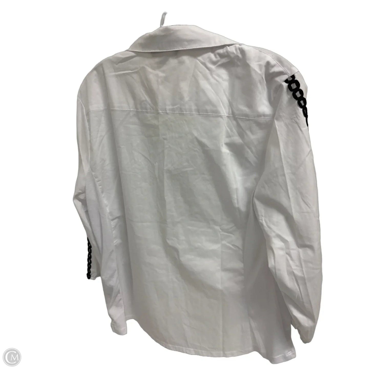 Blouse Long Sleeve By Zac And Rachel In White, Size: L