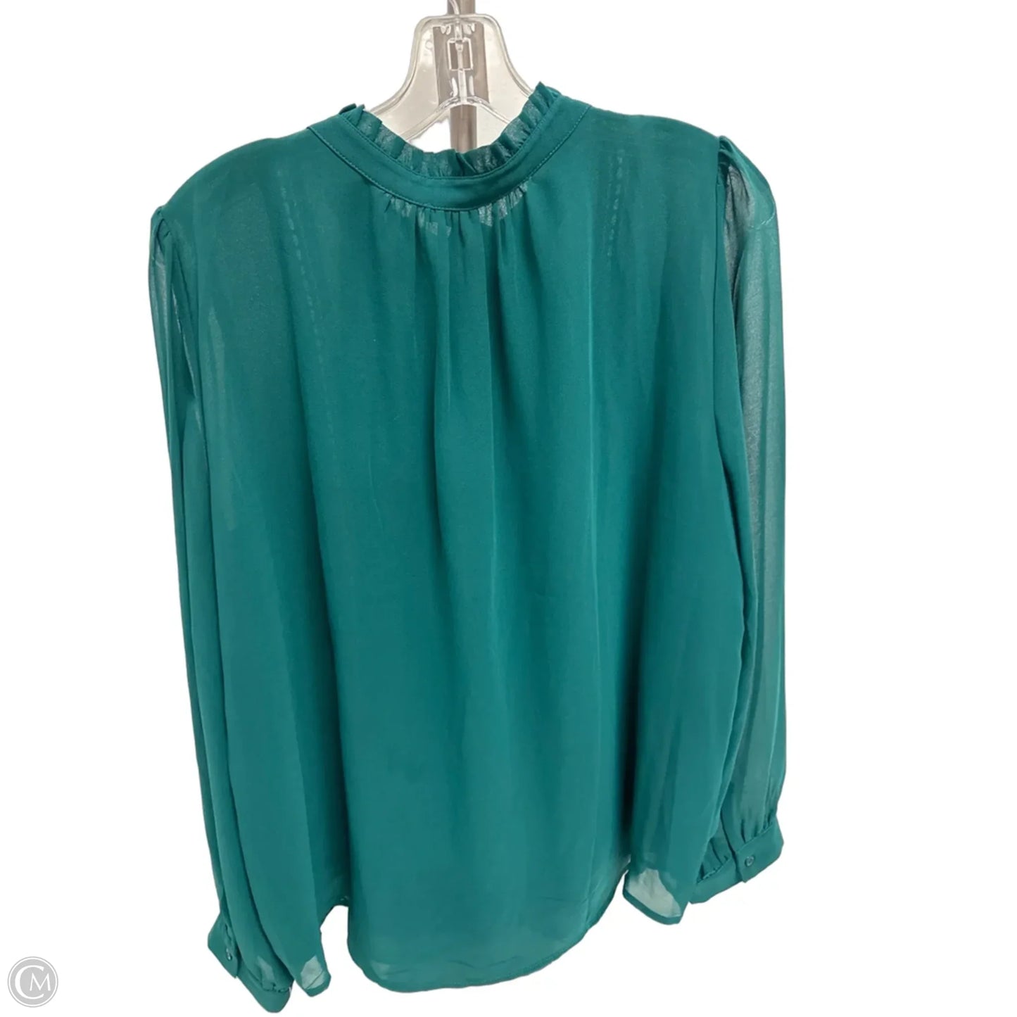 Blouse Long Sleeve By Adrianna Papell In Green, Size: L