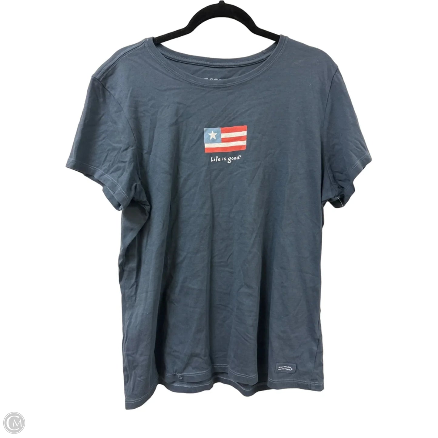 Top Short Sleeve By Life Is Good In Blue, Size: Xl