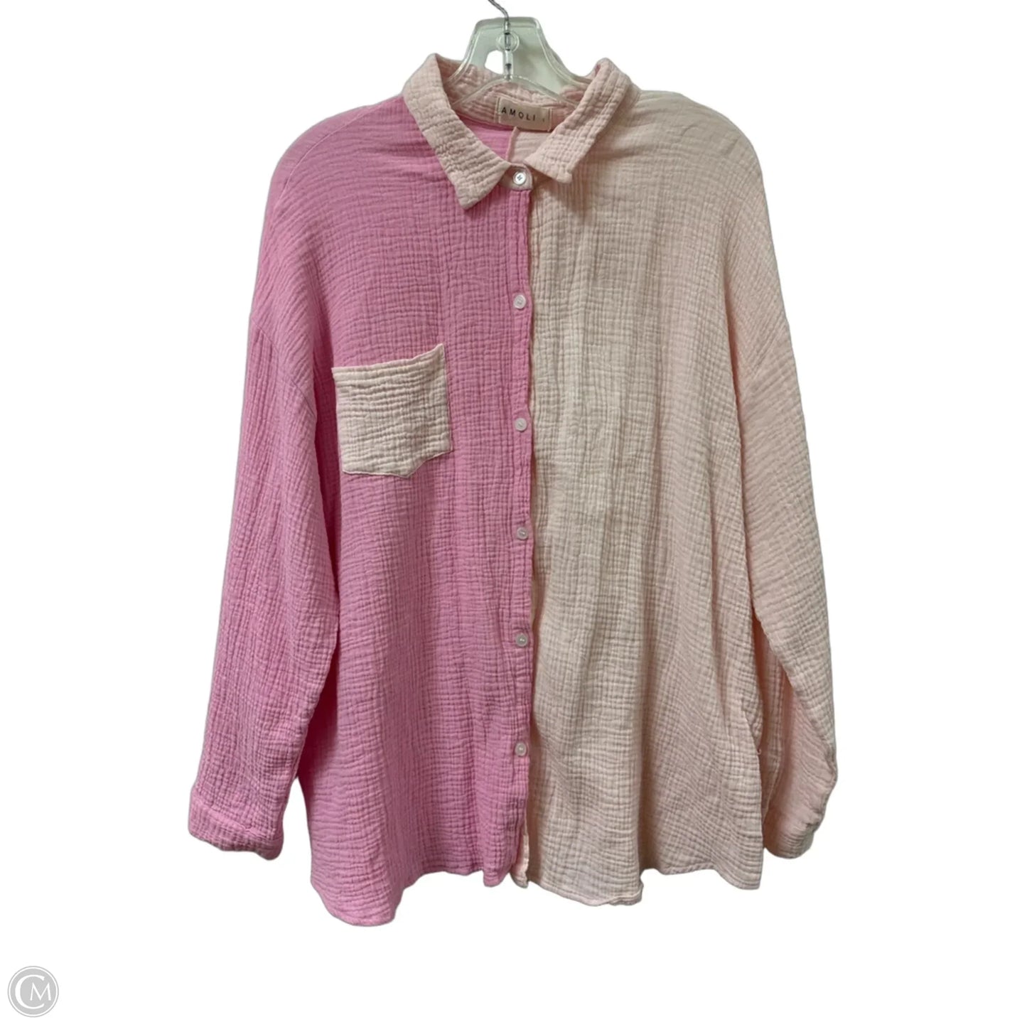 Blouse Long Sleeve By Clothes Mentor In Pink, Size: L