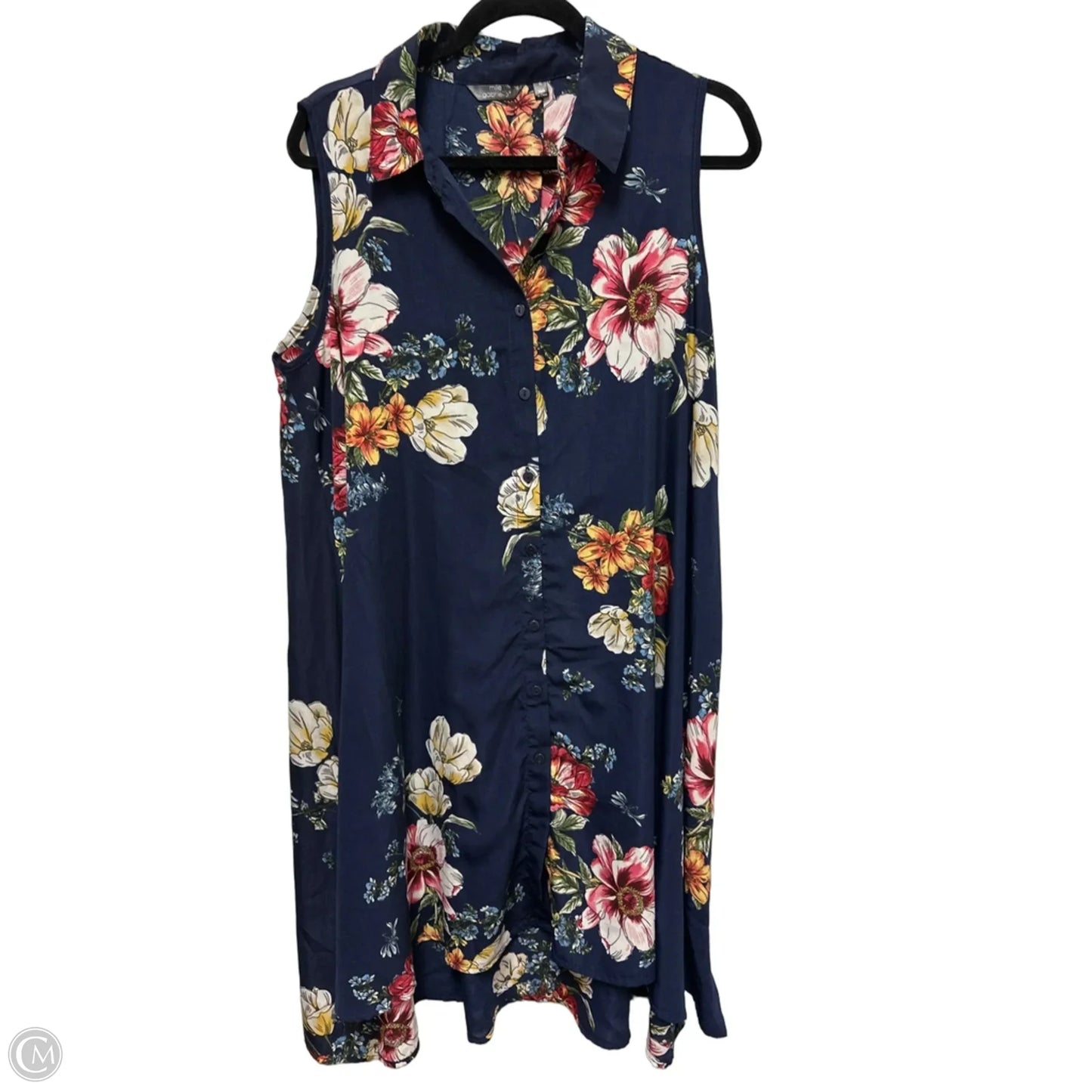 Dress Casual Maxi By Mlle Gabrielle In Blue, Size: Xl