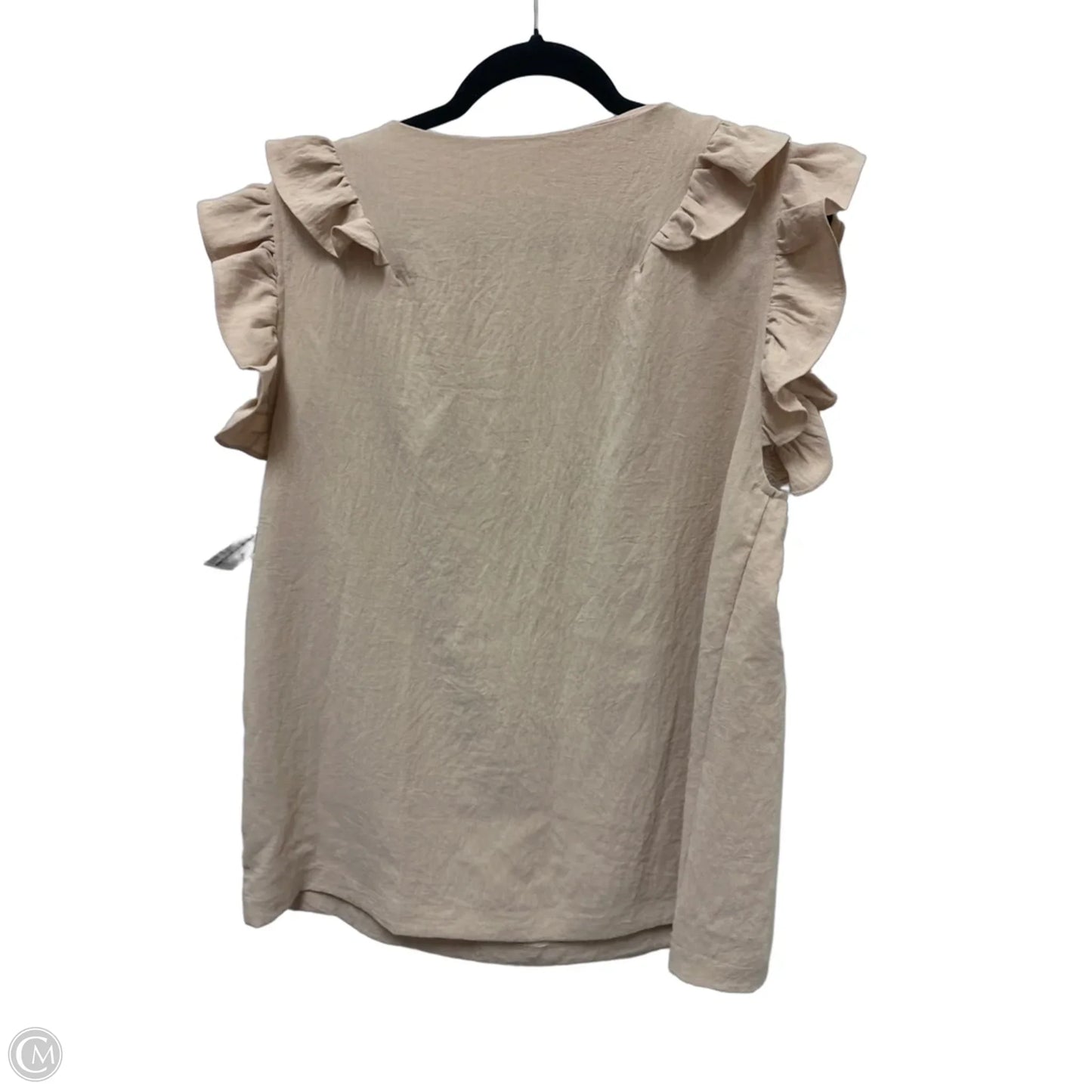 Top Short Sleeve By Clothes Mentor In Tan, Size: 1x