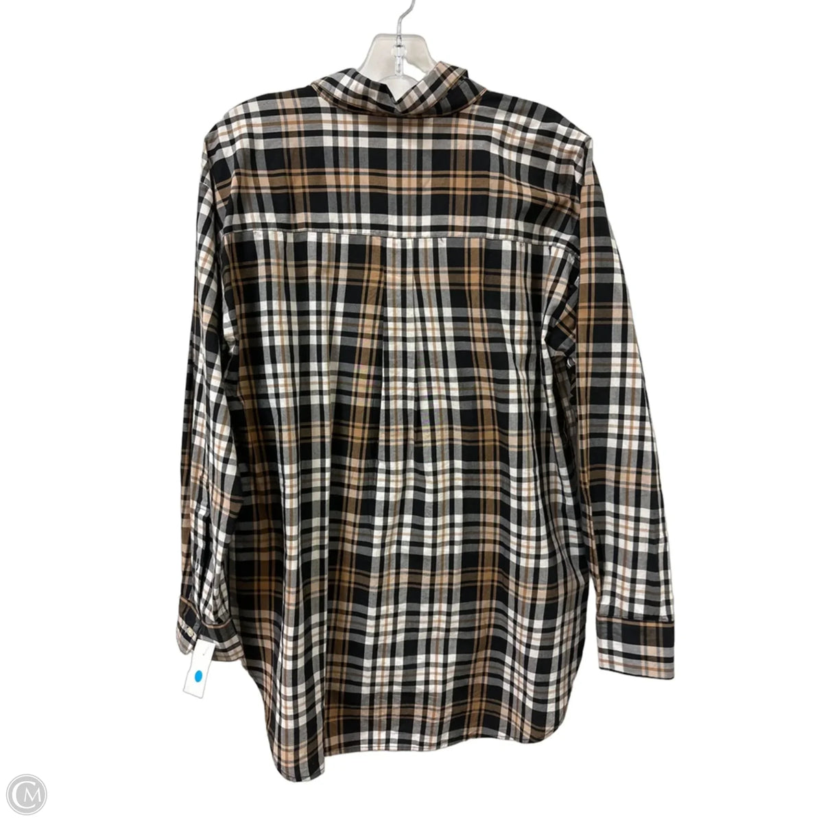 Blouse Long Sleeve By Loft In Black & Cream, Size: M