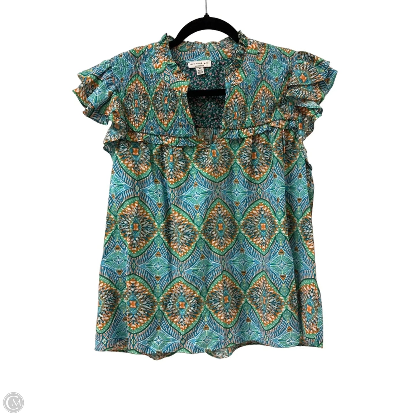 Top Short Sleeve By Current Air In Blue, Size: M