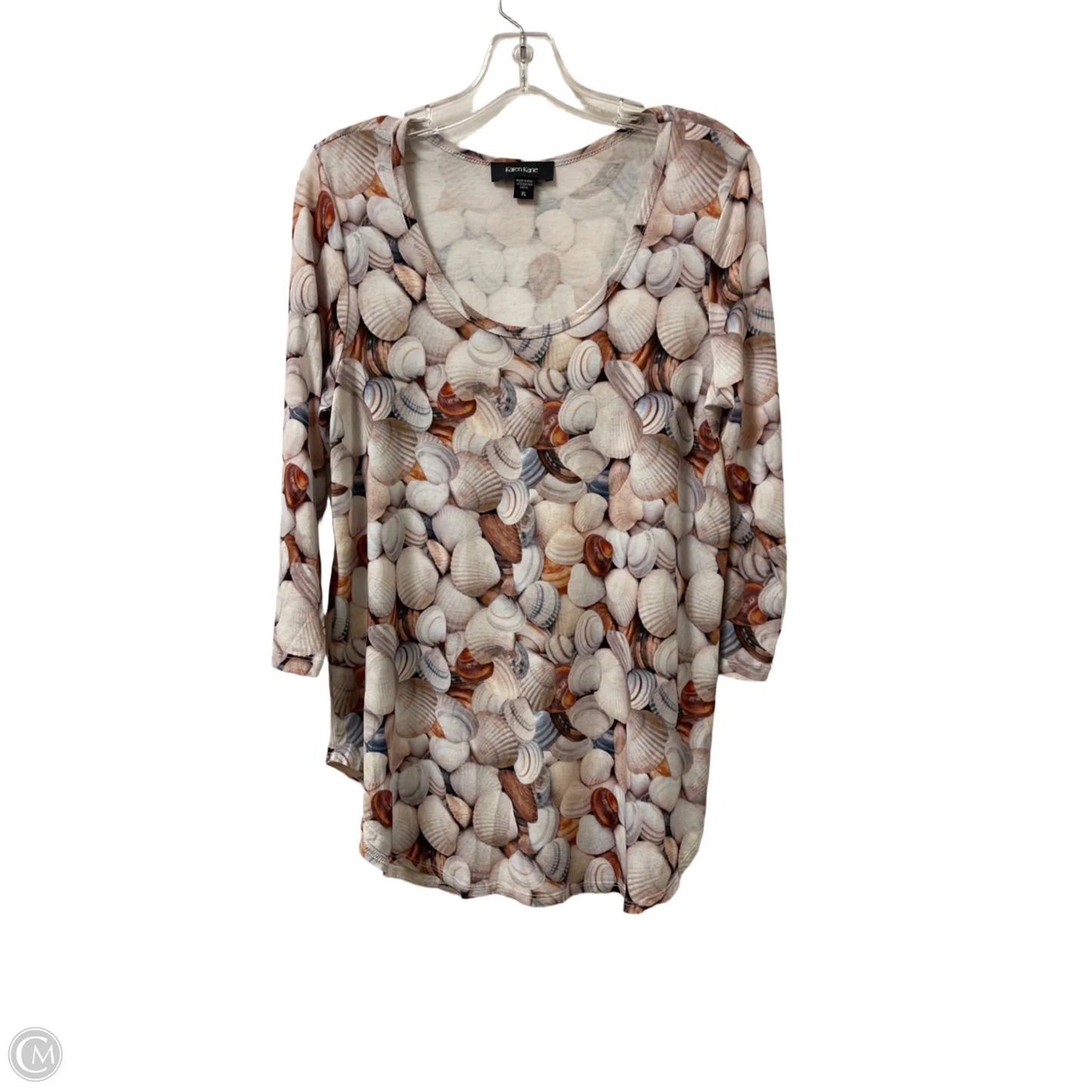 Top Long Sleeve By Karen Kane In Cream, Size: Xl