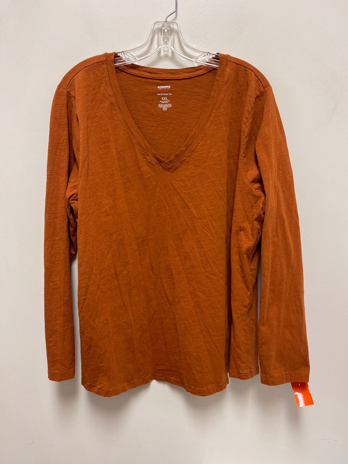 Top Long Sleeve Basic By Sonoma In Orange, Size: 1x
