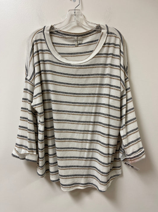 Top Long Sleeve By Cato In Cream, Size: 2x