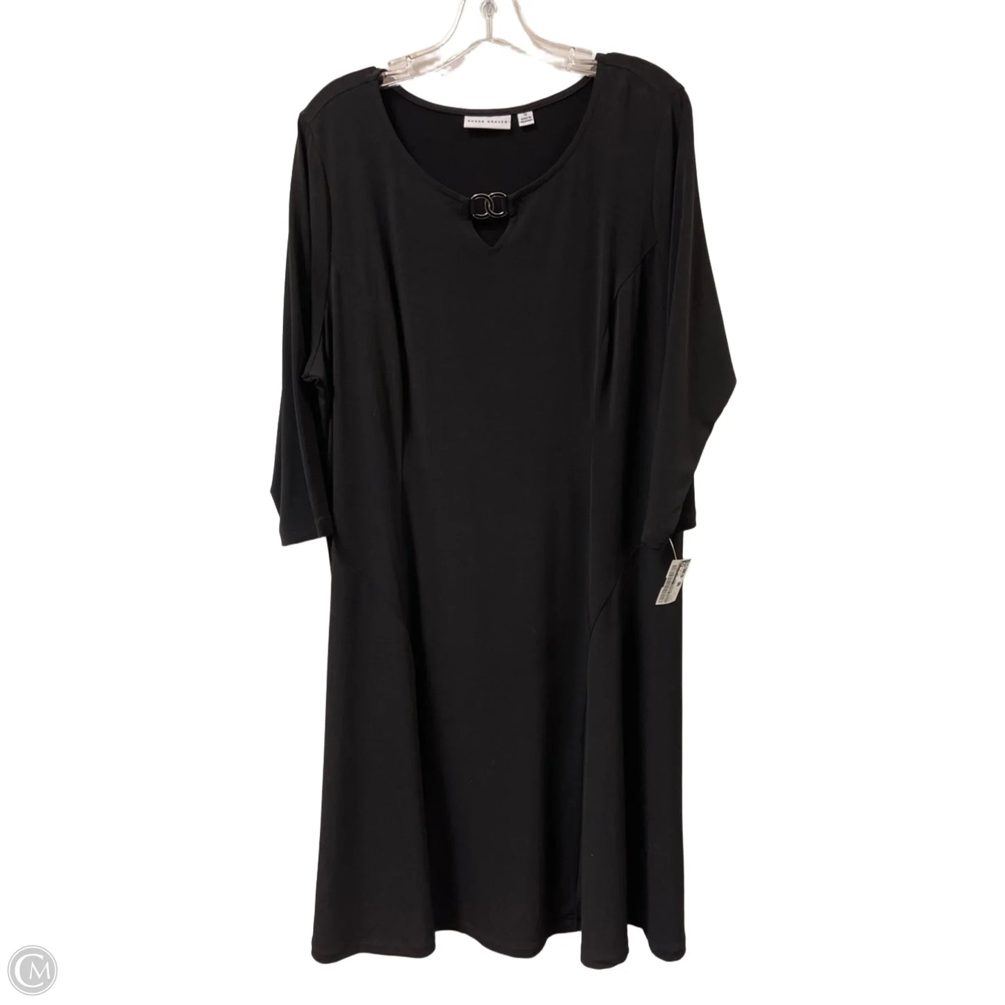 Dress Casual Midi By Susan Graver In Black, Size: 1x