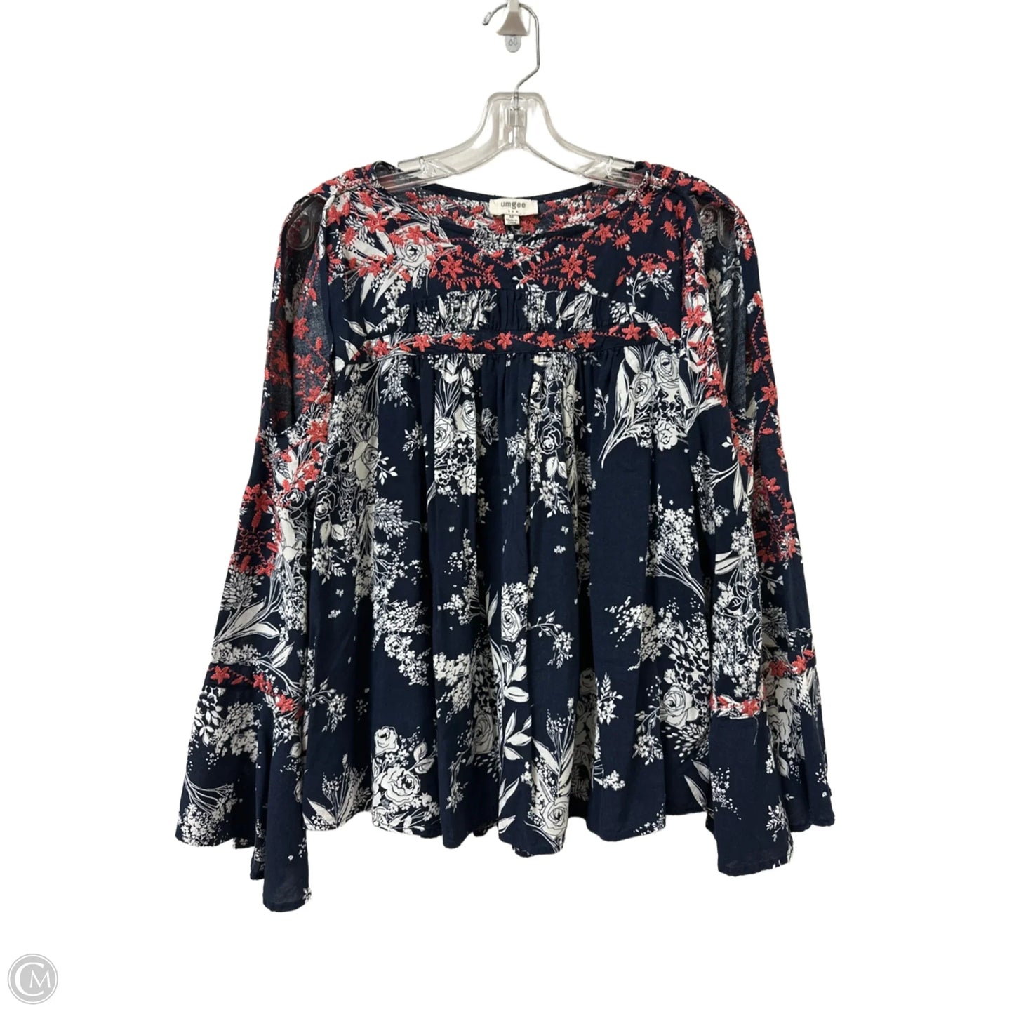 Top Long Sleeve By Umgee In Navy, Size: M