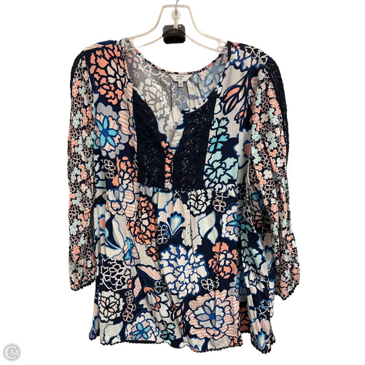 Top Long Sleeve By Crown And Ivy In Blue, Size: Xl
