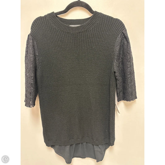 Sweater Short Sleeve By Ann Taylor In Black, Size: S