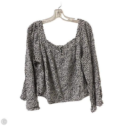 Top Long Sleeve By Express In Black & White, Size: L