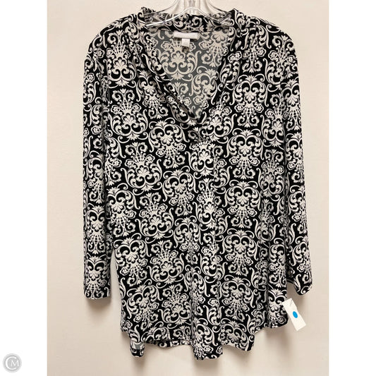 Top Long Sleeve By Charter Club In Black, Size: L