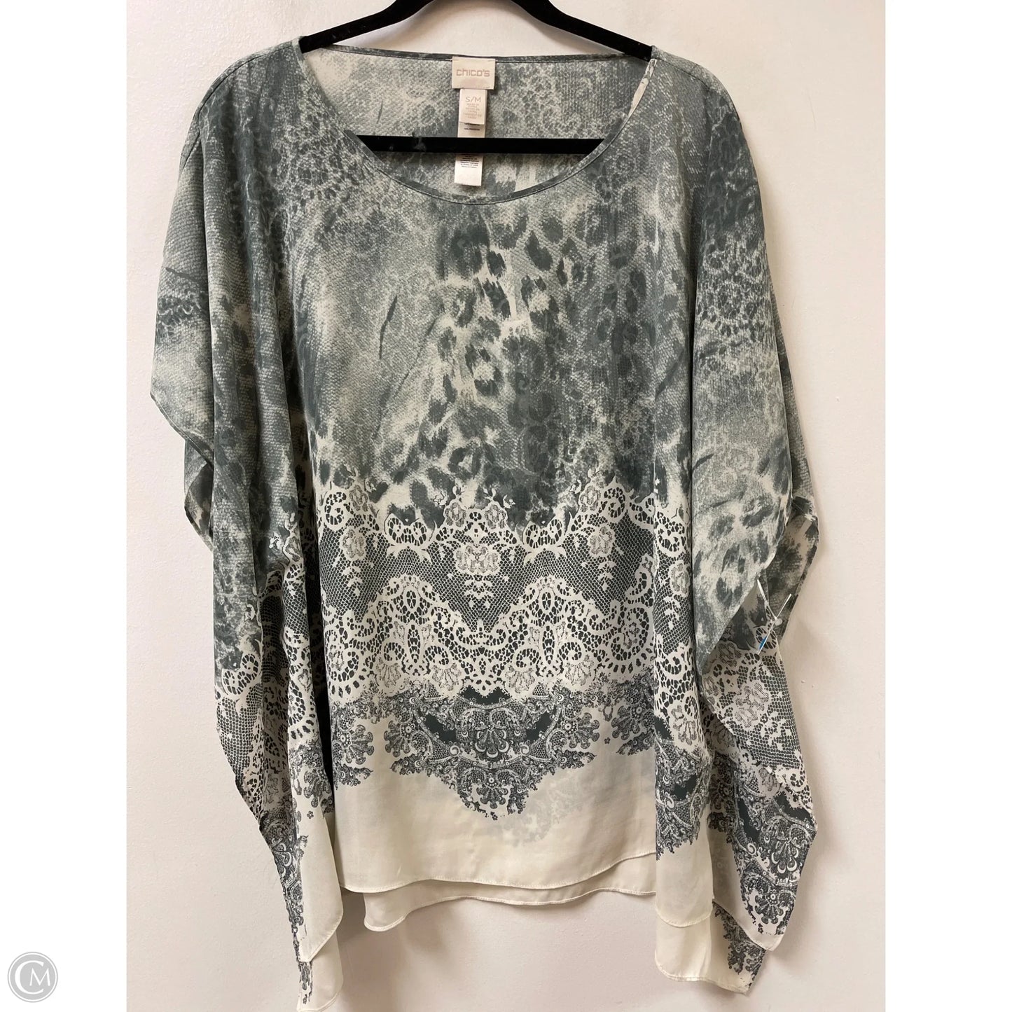 Top Short Sleeve By Chicos In Grey, Size: S