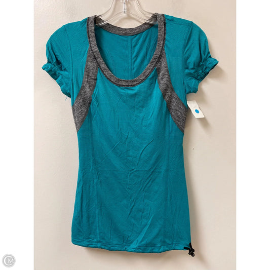 Athletic Top Short Sleeve By Lululemon In Teal, Size: 2