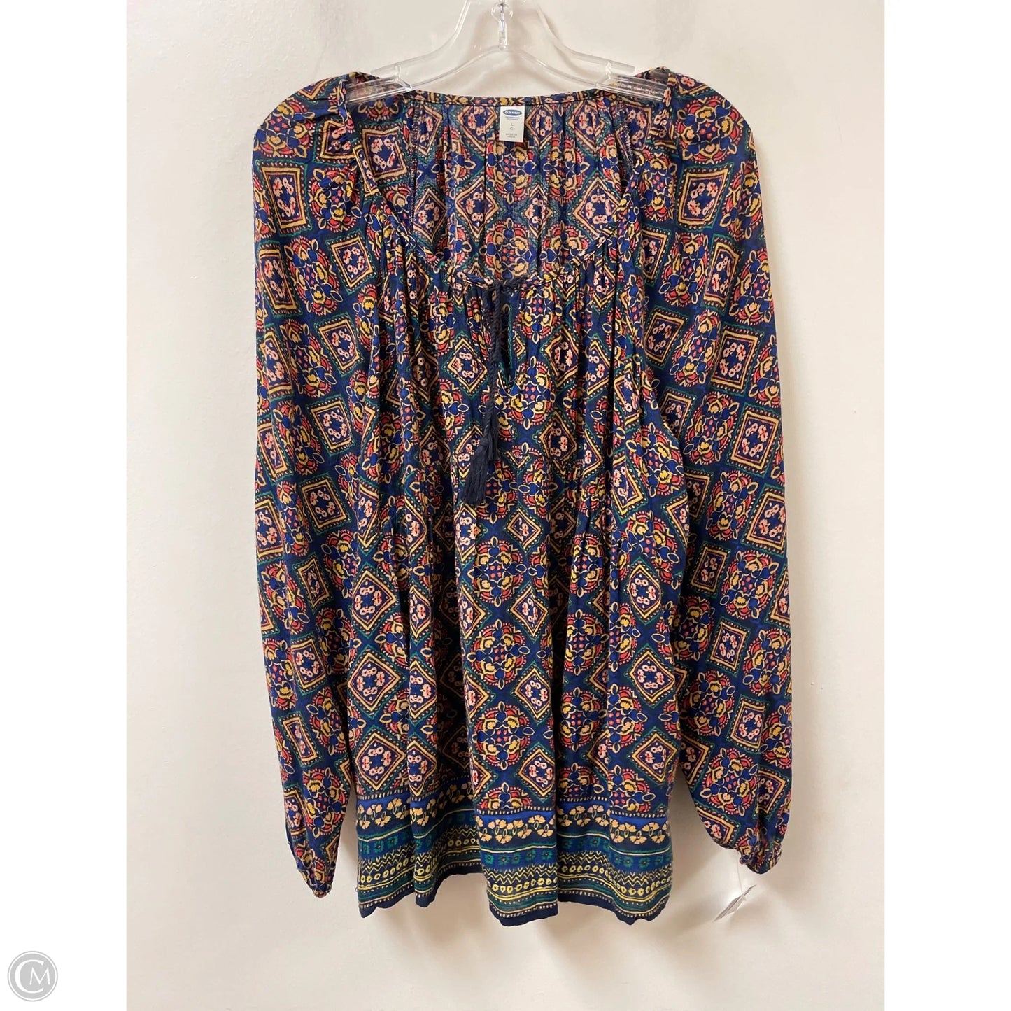 Top Long Sleeve By Old Navy In Nautical Print, Size: L