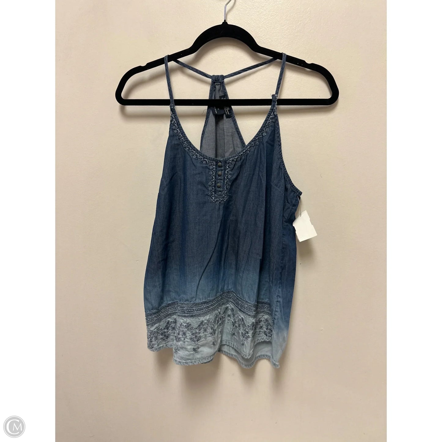 Top Sleeveless By Lucky Brand In Blue Denim, Size: M