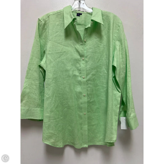 Blouse Long Sleeve By Chaps In Green, Size: Xl