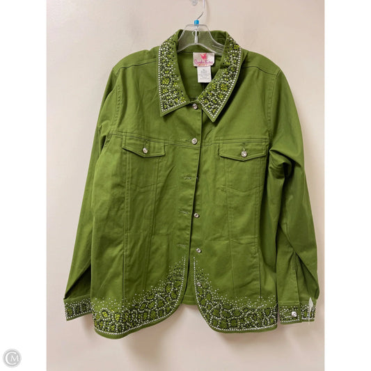 Jacket Denim By Quaker Factory In Green, Size: Xl