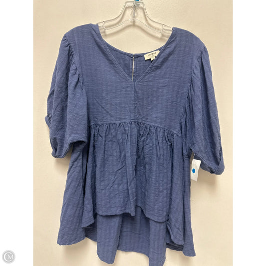 Top Short Sleeve By Umgee In Blue, Size: M
