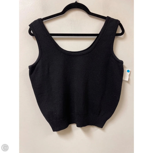 Top Sleeveless By St John Knits In Black, Size: M