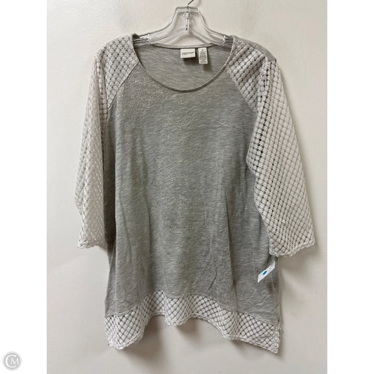 Top Long Sleeve By Chicos In Grey, Size: L