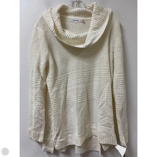 Tunic Long Sleeve By Calvin Klein In Cream, Size: L