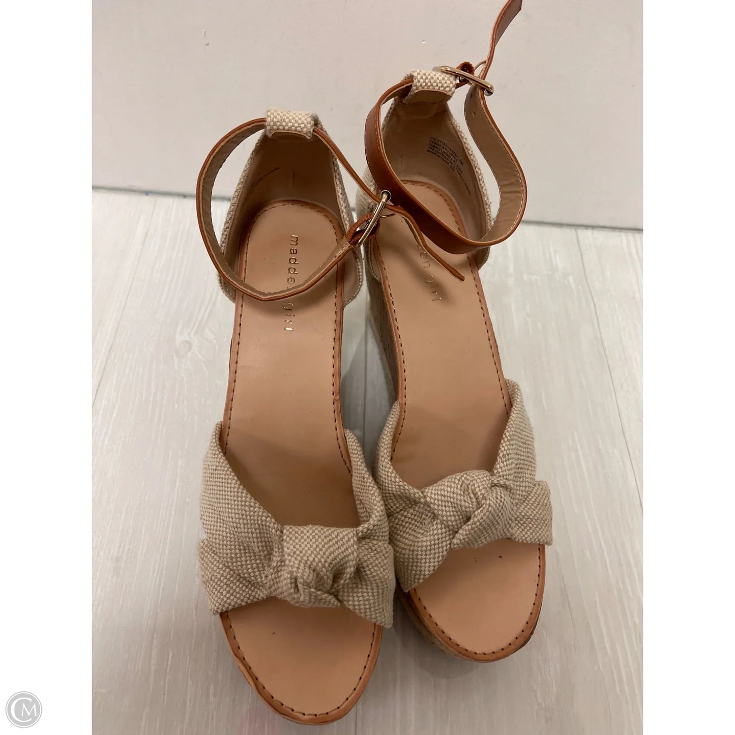 Sandals Heels Wedge By Madden Girl In Tan, Size: 10