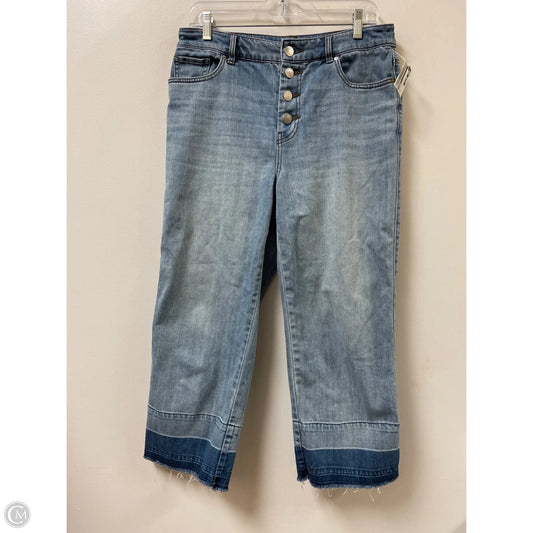 Jeans Cropped By Chicos In Blue Denim, Size: 8