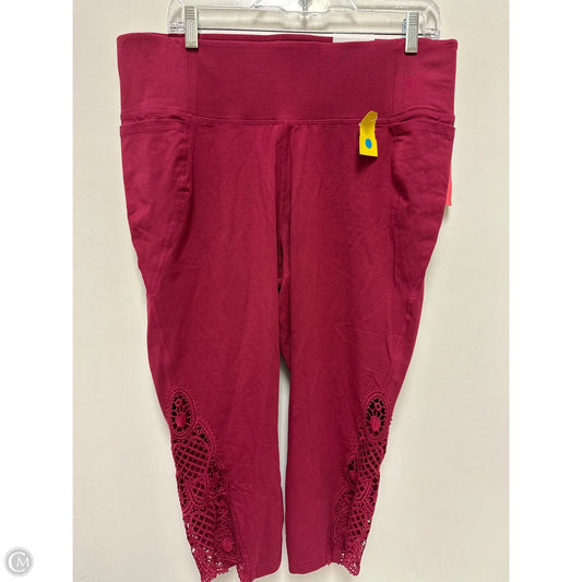 Athletic Capris By Livi Active In Red, Size: 2x