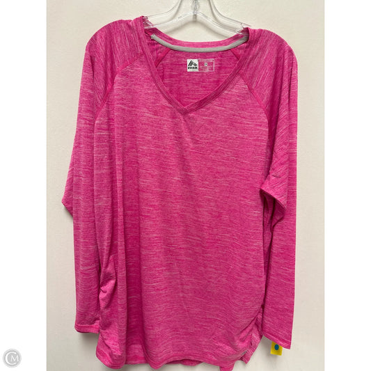Athletic Top Long Sleeve Crewneck By Rbx In Pink, Size: 2x