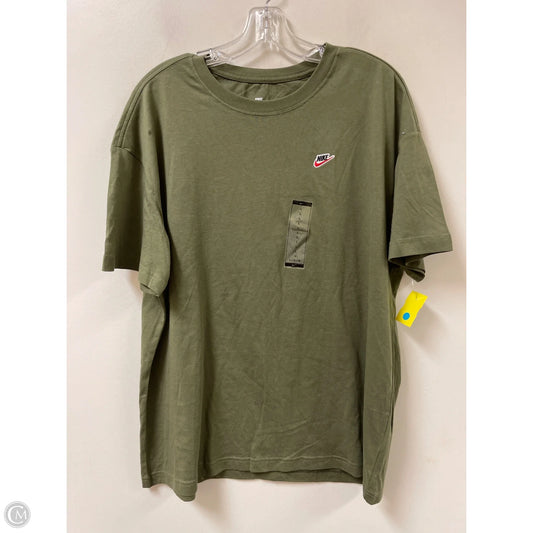 Athletic Top Short Sleeve By Nike In Green, Size: L