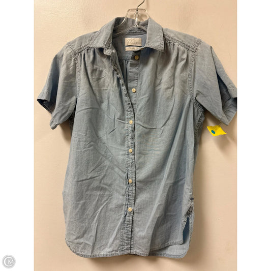 Top Short Sleeve By J. Crew In Blue Denim, Size: Xs