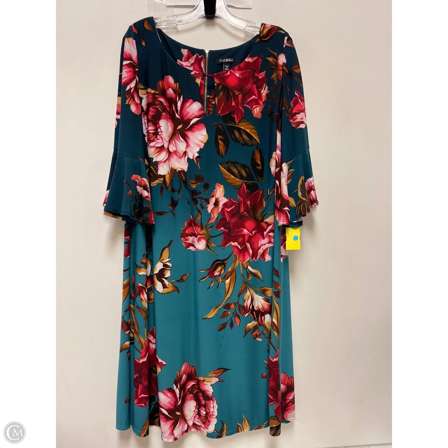 Dress Casual Short By Roz And Ali In Teal, Size: 2x