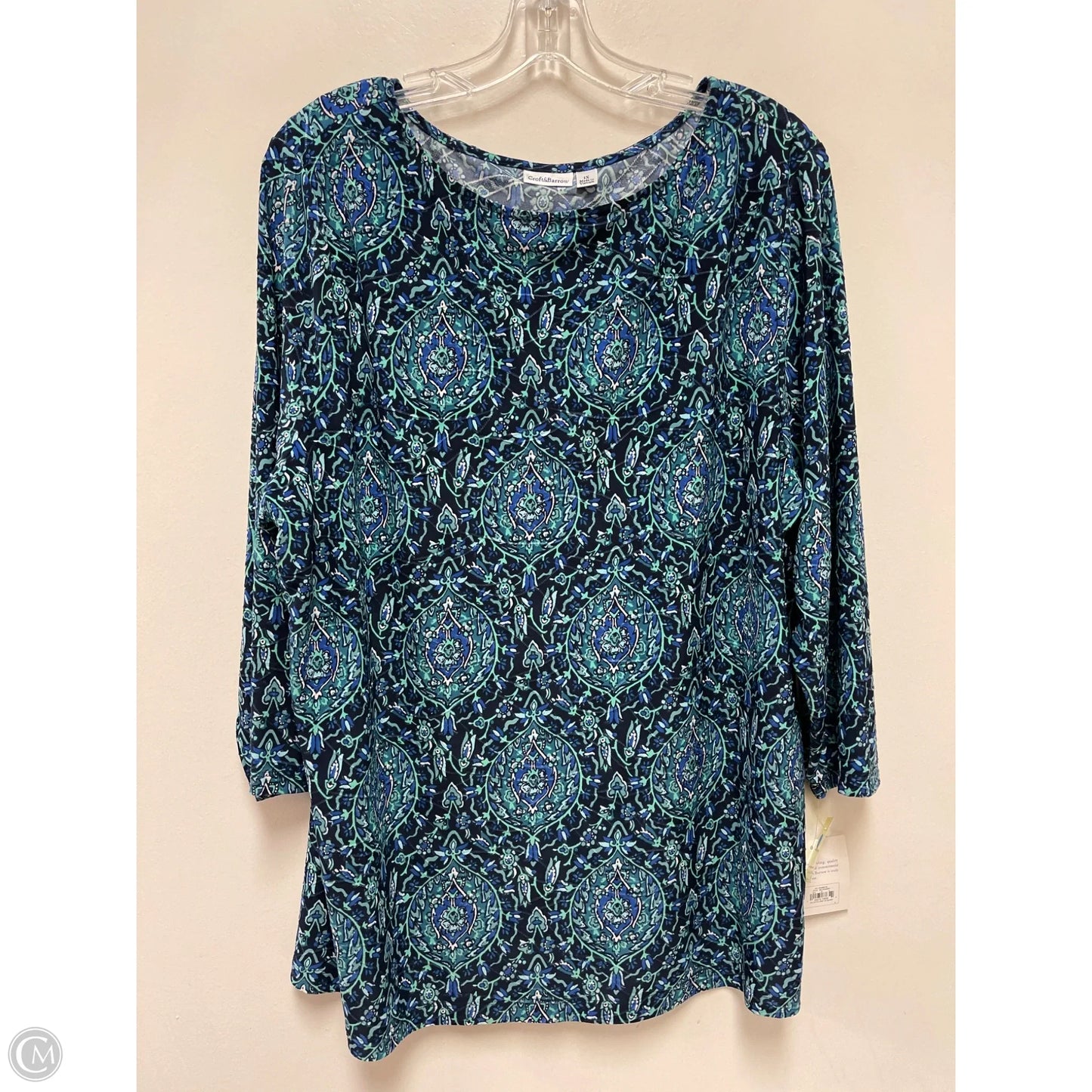 Top Long Sleeve By Croft And Barrow In Blue, Size: 1x