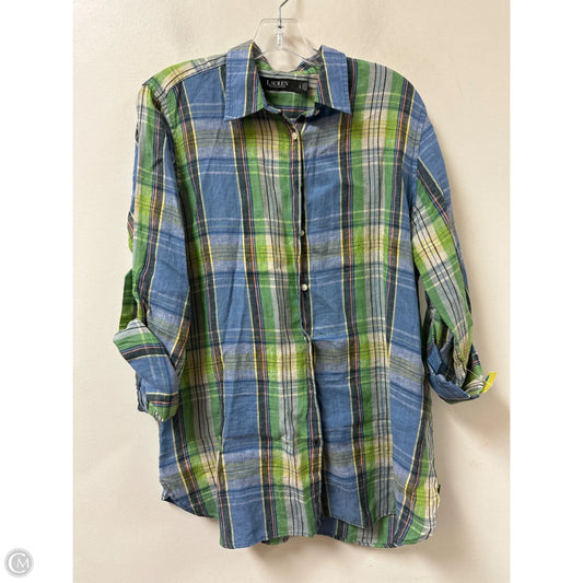 Top Long Sleeve By Lauren By Ralph Lauren In Blue, Size: L