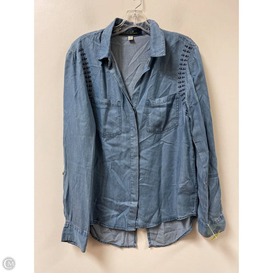 Top Long Sleeve By Blue Rain In Blue Denim, Size: M