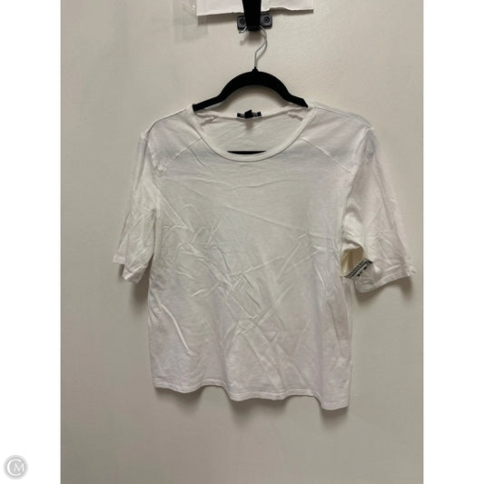 Top Short Sleeve By Express In Cream, Size: Xs