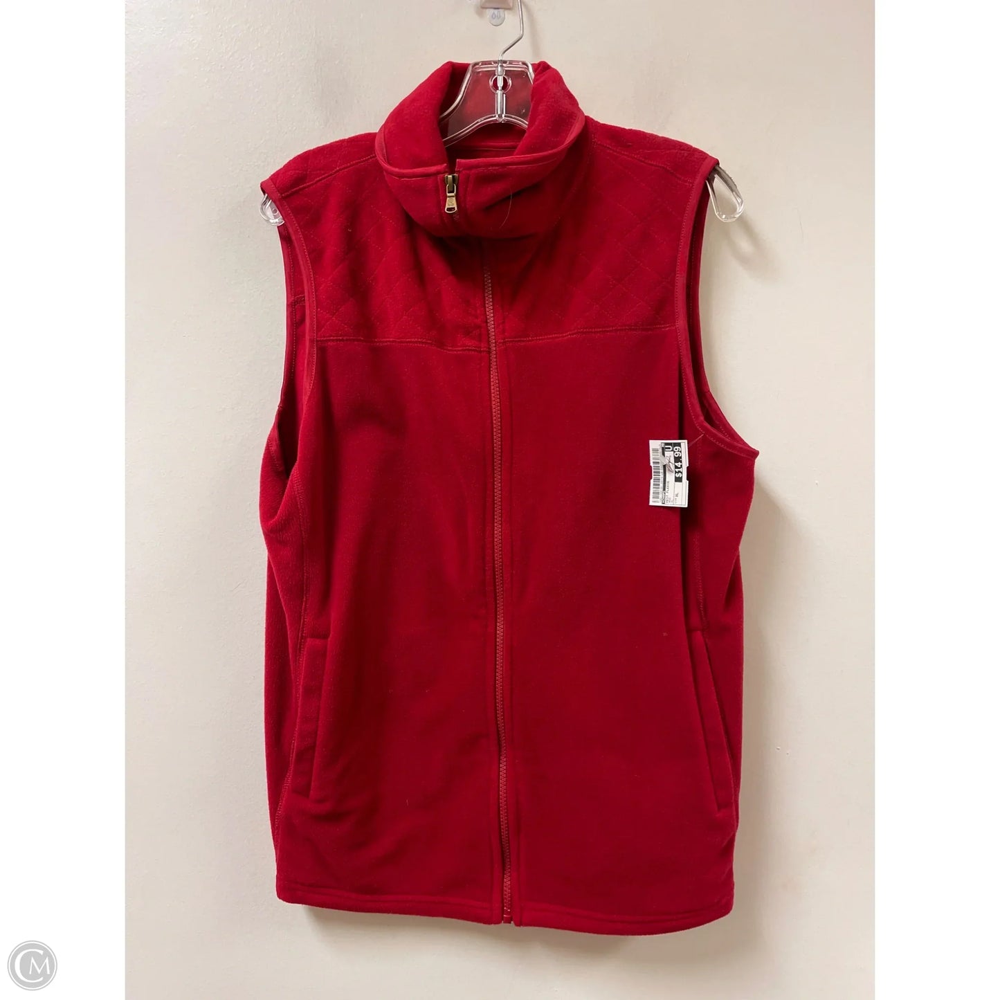 Vest Fleece By Chaps In Red, Size: Xl