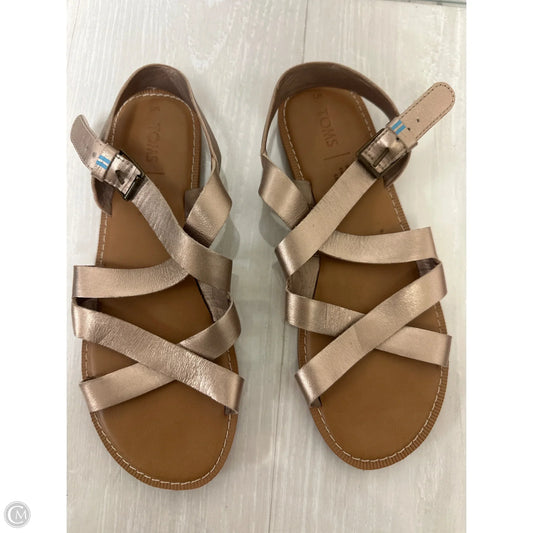 Sandals Flats By Toms In Gold, Size: 7